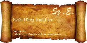 Szőllősy Emília névjegykártya